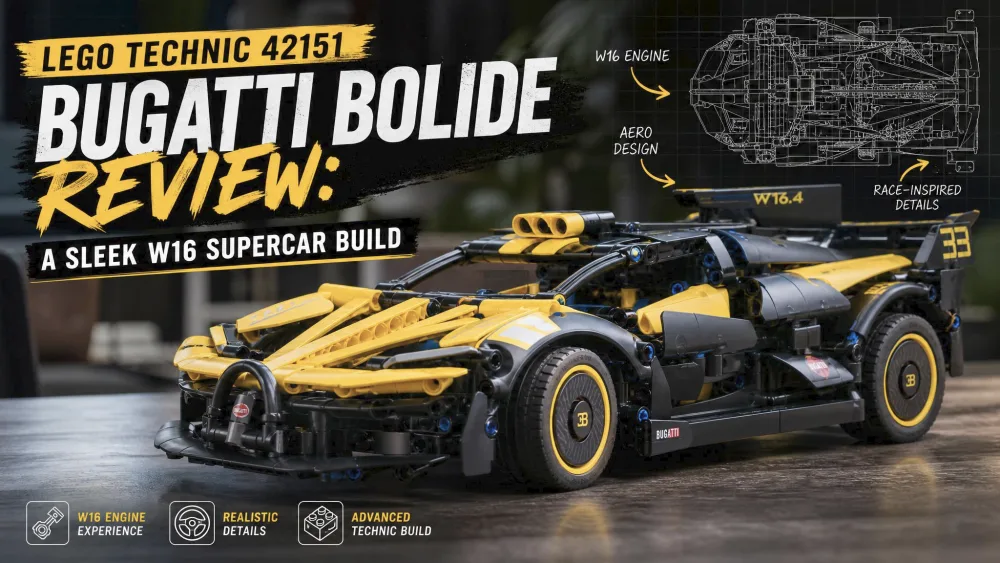 LEGO Technic 42151 Bugatti Bolide Review: A Sleek W16 Supercar Build